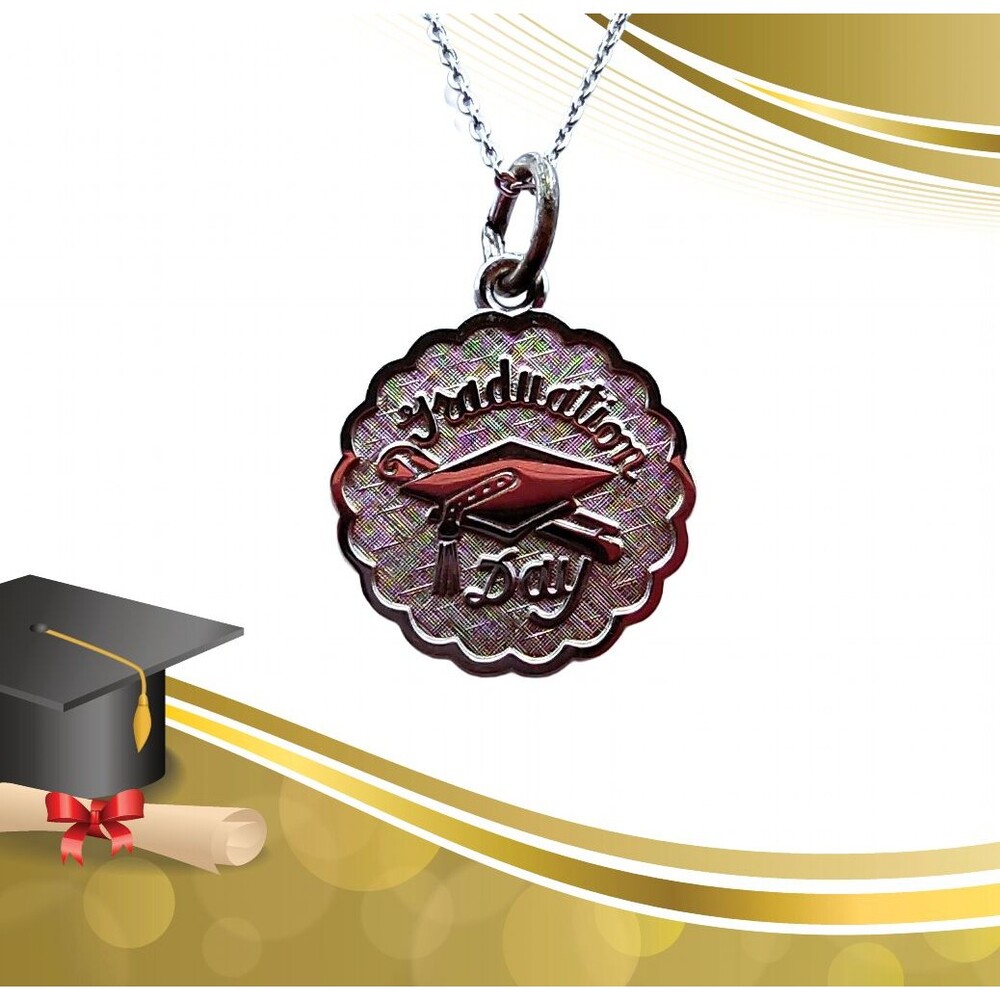 STERLING SILVER GRADUATION NECKLACE 15" Chain Beautiful Gift for the Graduate!